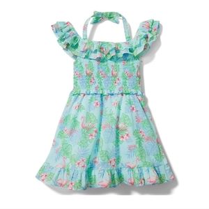 Janie and jack FLAMINGO COLD SHOULDER DRESS